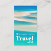 QRトラベルビジネス海ビーチシーモダンブルー 名刺 (正面)