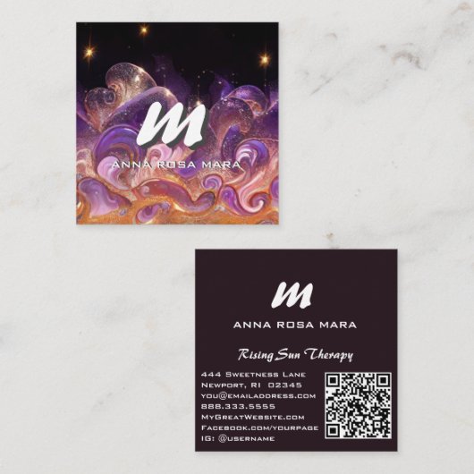 *~* QRナイトスタースキーエテリアール波AP93 スクエア名刺 (正面/裏面)