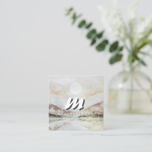 *~* QRナス抽象芸術風景自然AP93 スクエア名刺 (スタンド正面)