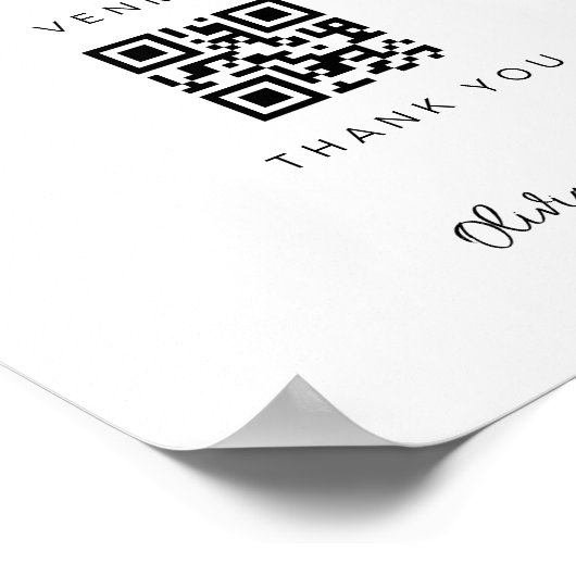 QRハネムーン基金ウェディングレセプション寄付サイン ポスター (角)