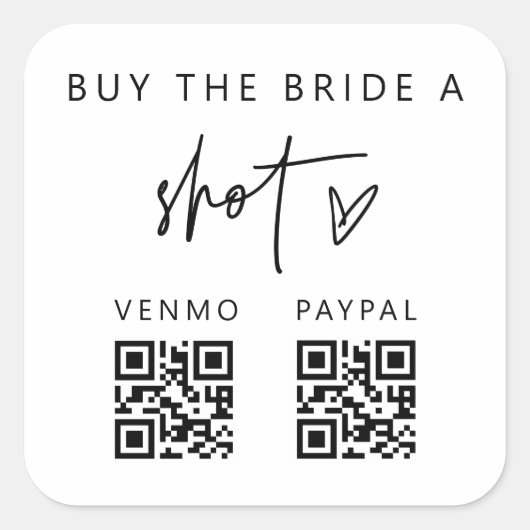 QRバチェロレッテスキャンステッカーブライダルパーティ スクエアシール (正面)