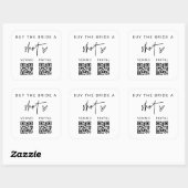 QRバチェロレッテスキャンステッカーブライダルパーティ スクエアシール (シート)