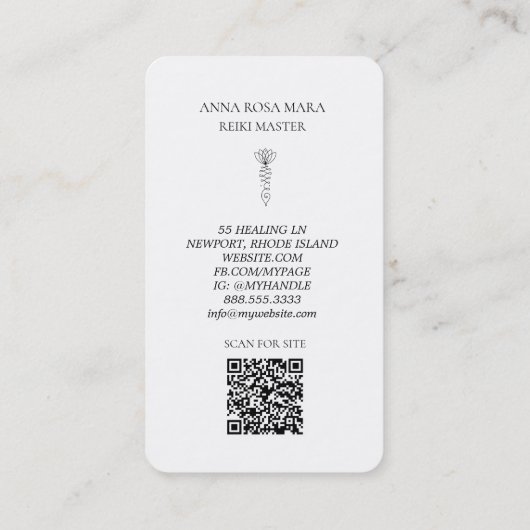*~* QRバラロータスハートニルバマッサージ霊気ヨガ 名刺 (裏面)