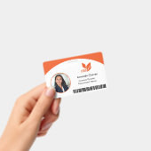 QRバーコード付き社員写真ID バッジ (手持ち)