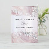 *~* QRパステルアゲート結婚式招待状RSVP AR2 招待状 (スタンド正面)