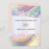 *~* QRパステルRSVP AR2ゲート結婚式招待状 招待状 (正面/裏面)