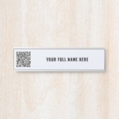 QRパーソナライズされたコードと名前を使用したOfficeドアサイン サインプレート (正面)