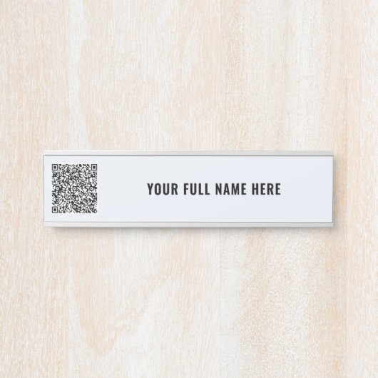 QRパーソナライズされたコードと名前を使用したOfficeドアサイン サインプレート (正面)