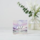 *~* QRパープル抽象芸術横自然AP93 スクエア名刺 (スタンド正面)