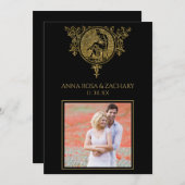 *～* QRビクトリアン写真RSVP AR6 結婚's 招待状 (正面/裏面)