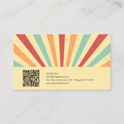 QRビジカラフルネスカードとのレトロ 名刺 (裏面)