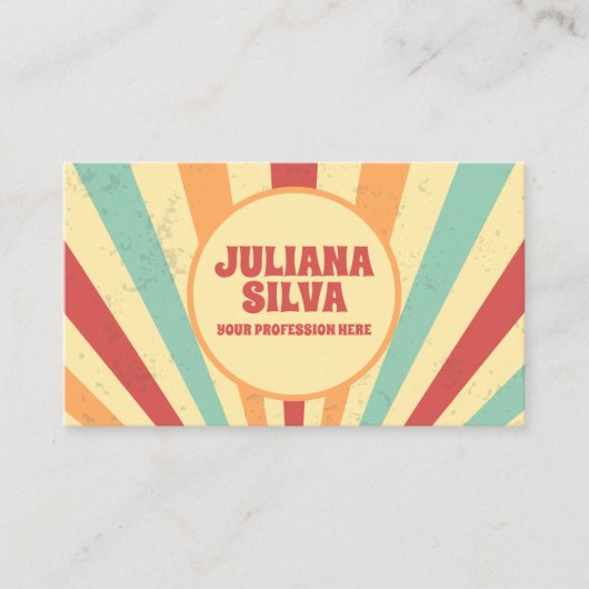 QRビジカラフルネスカードとのレトロ 名刺 (正面)