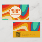 QRビジネスカラフルカードとのレトロ 名刺 (正面/裏面)