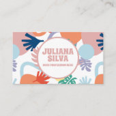 QRビジネスモダンカード付き森パターン見本 名刺 (正面)