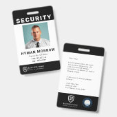 QRビジネスIDロゴ |セキュリティサービスの従業員Ba バッジ (Front & Back)