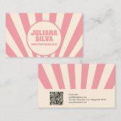 QRビファンキージネスカード付きGroovy Hippie 60s 名刺 (正面/裏面)