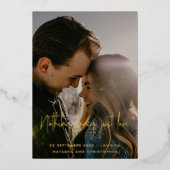 QRファンシー写真を愛しているもの結婚は救ない 箔招待状 (正面)