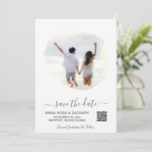 *～* QRフォトウェディングで日付を保存 – AR6 Webサイト 招待状 (スタンド正面)