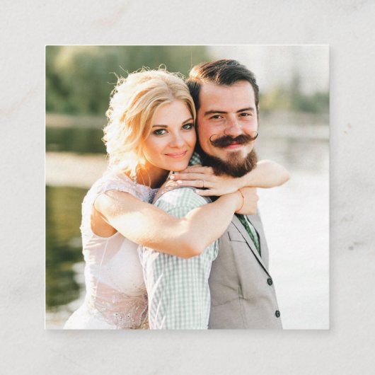 QRフォトモダンウェディングRSVPエンクロージャカード エンクロージャーカード (裏面)