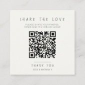 QRフォト結婚共有グラスベリーのオレンジ色のクリーム エンクロージャーカード (裏面)