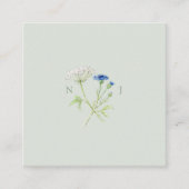 QRフォト結婚共有ワイルドフラワーモノグラム エンクロージャーカード (正面)