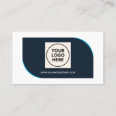 QRフォーマルプロフェッショナルモダンネイビーブルー企業の 名刺 (裏面)