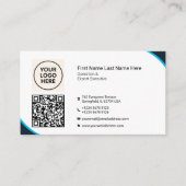 QRフォーマルプロフェッショナルモダンネイビーブルー企業の 名刺 (正面)