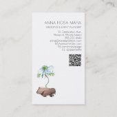 *~* QRフラワーフローラホワイトアネモンバラ金ゴールド 名刺 (裏面)