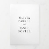 QRフランスのコービクトリアンド黒2枚の写真結婚 三つ折り招待状 (カバー)