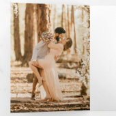 QRフランスのコービクトリアンド黒2枚の写真結婚 三つ折り招待状 (内部最初)