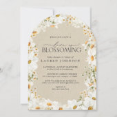 QRフローラデイジーベビーが開花シャワー素朴中 招待状 (正面)