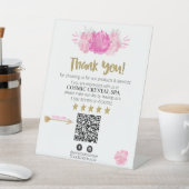 *~* QRフローラピンクレビューロゴありがとうAP8 台座サイン (インサイチュ)