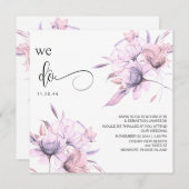 *~* QRフローラ赤面ピンクブーケAR15 RSVP 結婚's 招待状 (正面/裏面)