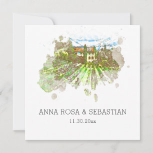 *~* QRブドウItaly AR21 RSVP Vineyard 結婚's 招待状