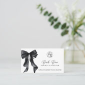 QRブラックコケットボウエレガントイベントデザイン 名刺 (スタンド正面)