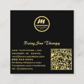 *~* QRブラック金ゴールドグリッタードラマチックエレガントAP65 スクエア名刺 (裏面)