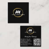 *~* QRブラック金ゴールドホワイトドラマチックエレガントAP65 スクエア名刺 (正面/裏面)