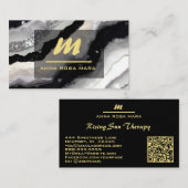 *~* QRブラックAP66ホワイト金ゴールドグリッターモノグラム 名刺