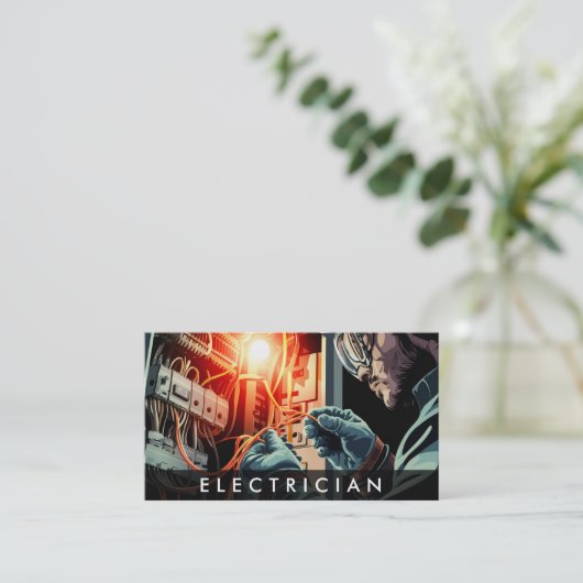 *~* QRプロフェッショナル電気技師AP75写真 名刺 (スタンド正面)