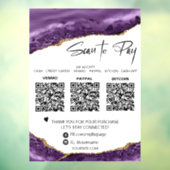 *~* QRペイ3支払アメジストエージェント金ゴールドグリッター ウィンドウサイン (シート3)