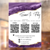 *~* QRペイ3支払アメジストエージェント金ゴールドグリッター ウィンドウサイン (シート2)