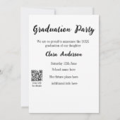 QRホワイトブラックフォトクラシック卒業発表 案内状 (裏面)