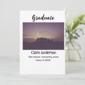 QRホワイトブラックフォトクラシック卒業発表 案内状 (スタンド正面)