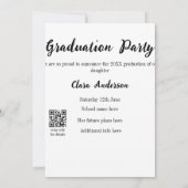 QRホワイトブラックフォトクラシック卒業発表 案内状 (裏面)