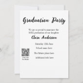 QRホワイトブラックフォトクラシック卒業発表 案内状 (裏面)