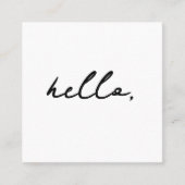 QRミニマルコードと名前に初めて会う スクエア名刺 (正面)