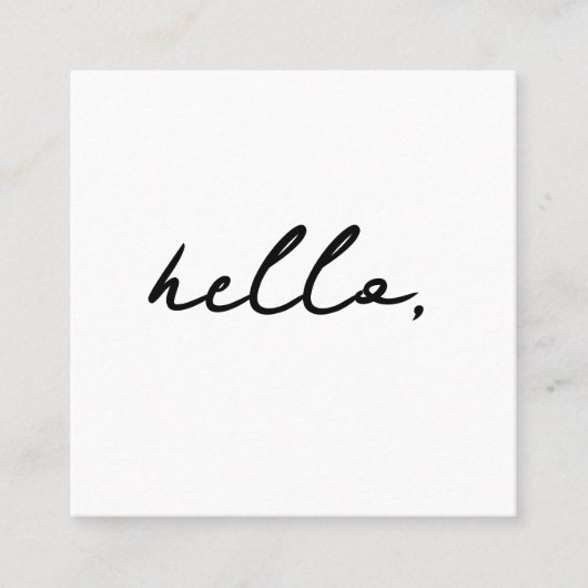 QRミニマルコードと名前に初めて会う スクエア名刺 (正面)