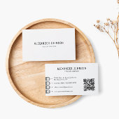 QRミニマルコード白黒 名刺