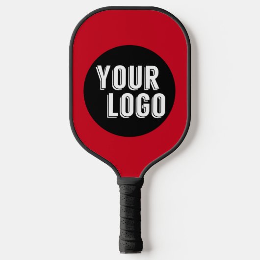 QRミニマルコーモダンドとロゴを赤で追加 ピックルボールラケット (正面)