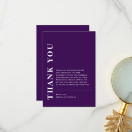 QRミニマルコーモダンドパープル結婚ズ サンキューカード